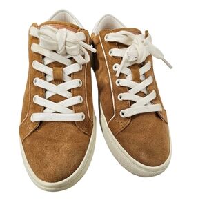 Tory Burch Brown Suede Sneakers with White Laces